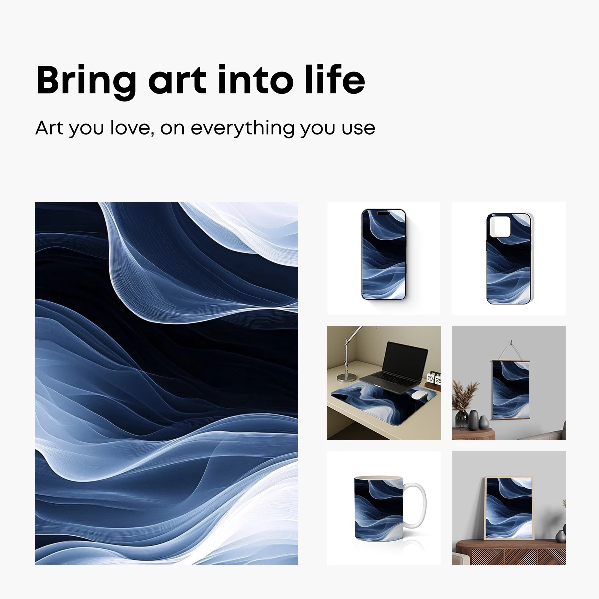 Ethereal Blue Waves: A Digital Symphony of Flow