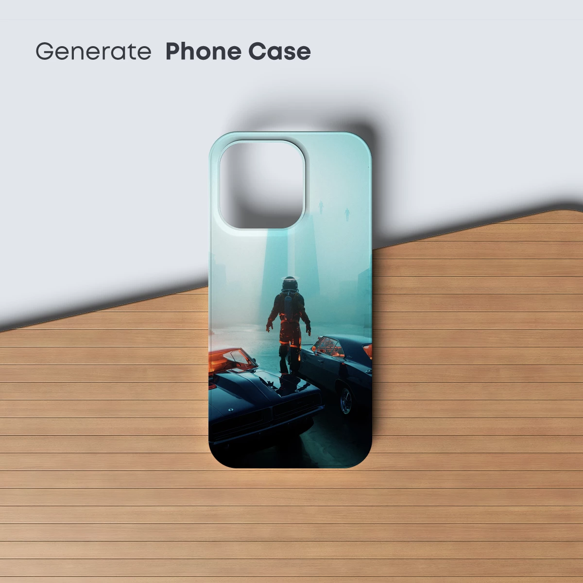 Futuristic Astronaut Amidst Neon Muscle Cars - Image 3