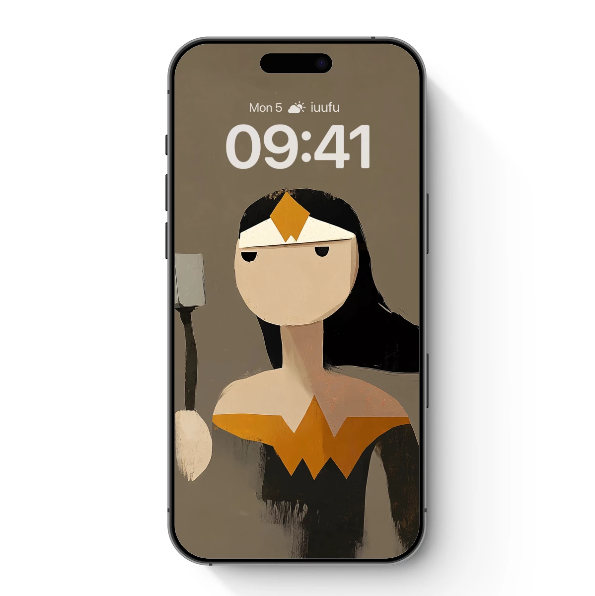 Bold Heroine with Lantern: Modern Minimalist Art