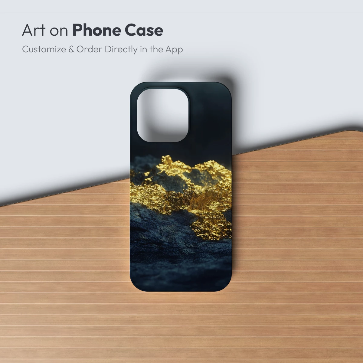 Golden Lava Flow in Midnight Terrain - Image 3