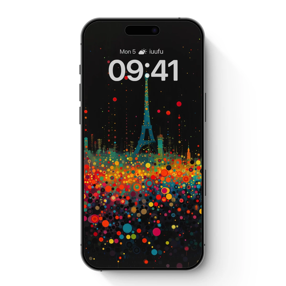 Eiffel Tower in a Dot Matrix Night