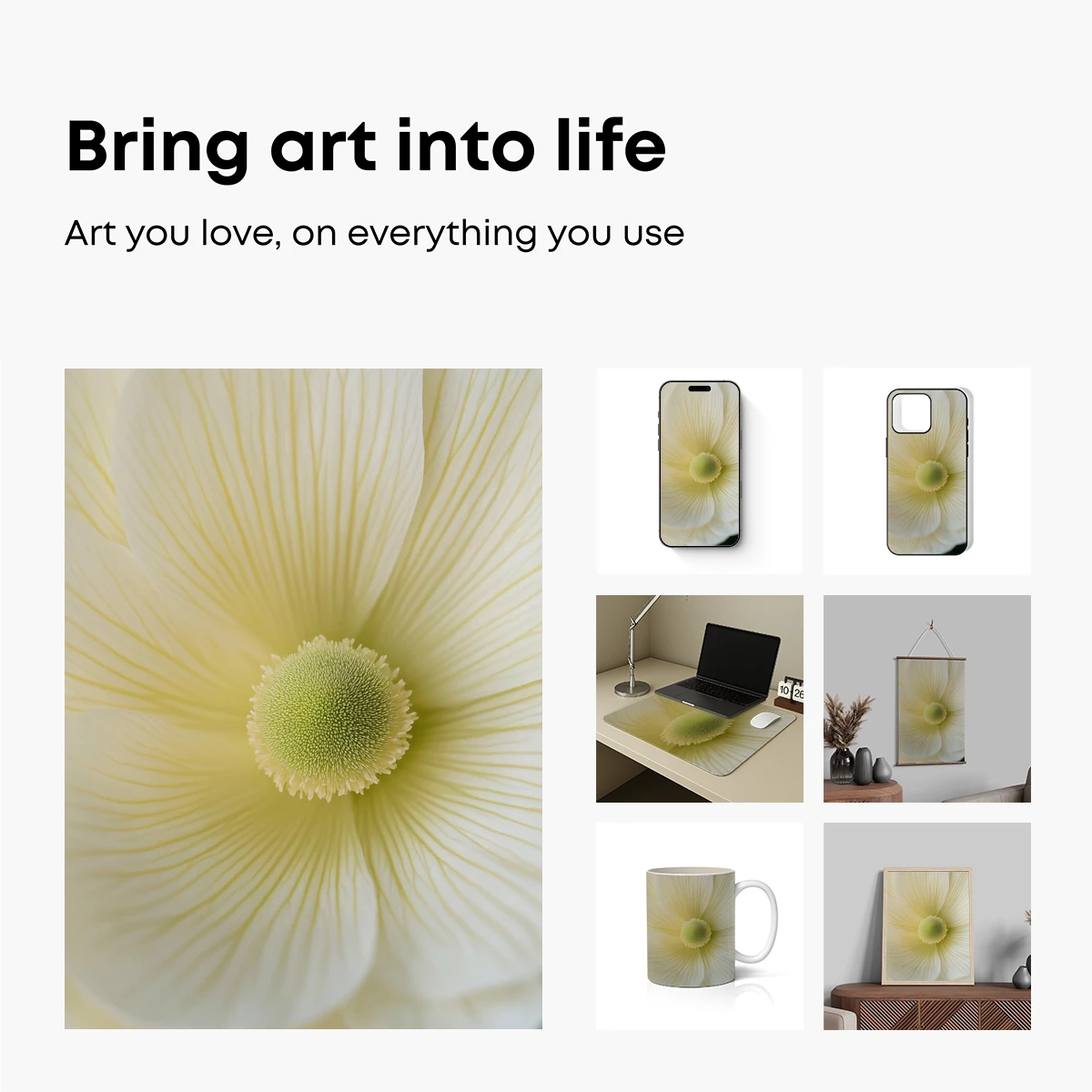 Ethereal Cream Petals: A Blossom's Gentle Embrace - Image 2