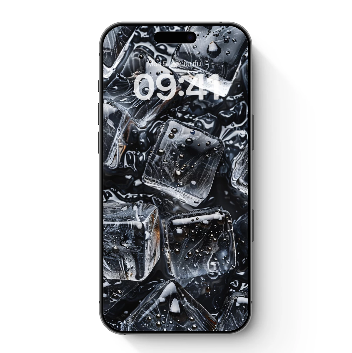 Frozen Elegance: Crystal Ice Cubes in Dark Reflections