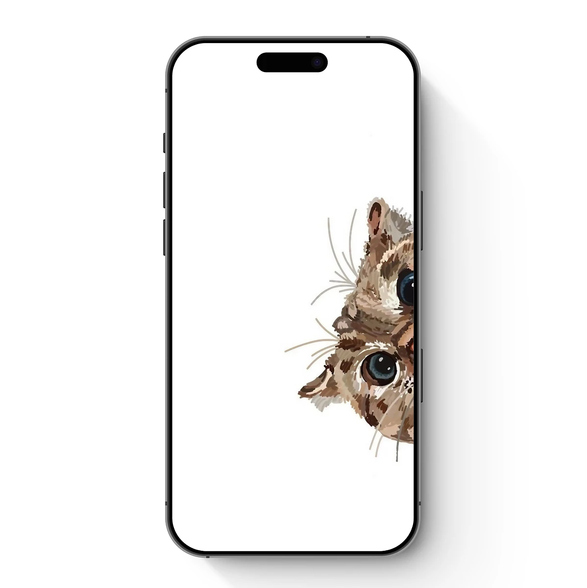 Peeking Cat Whiskers: Whimsical Watercolor Charm