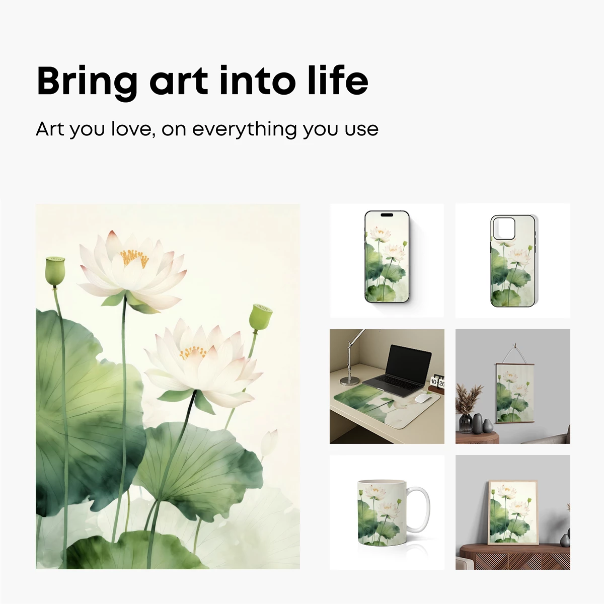 Elegant Lotus Serenity: Watercolor Harmony - Image 2