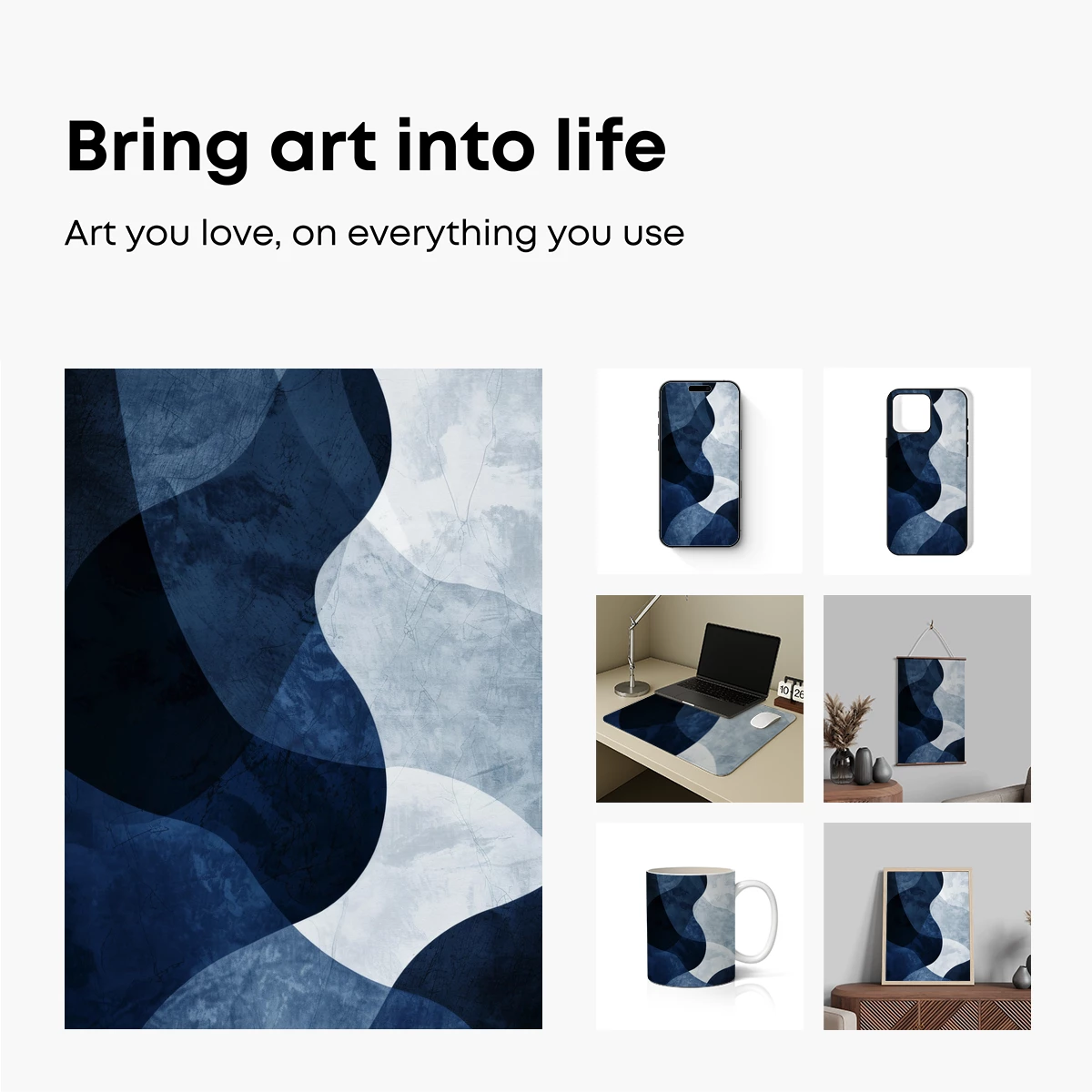 Ethereal Blue Waves: Abstract Fluidity - Image 2