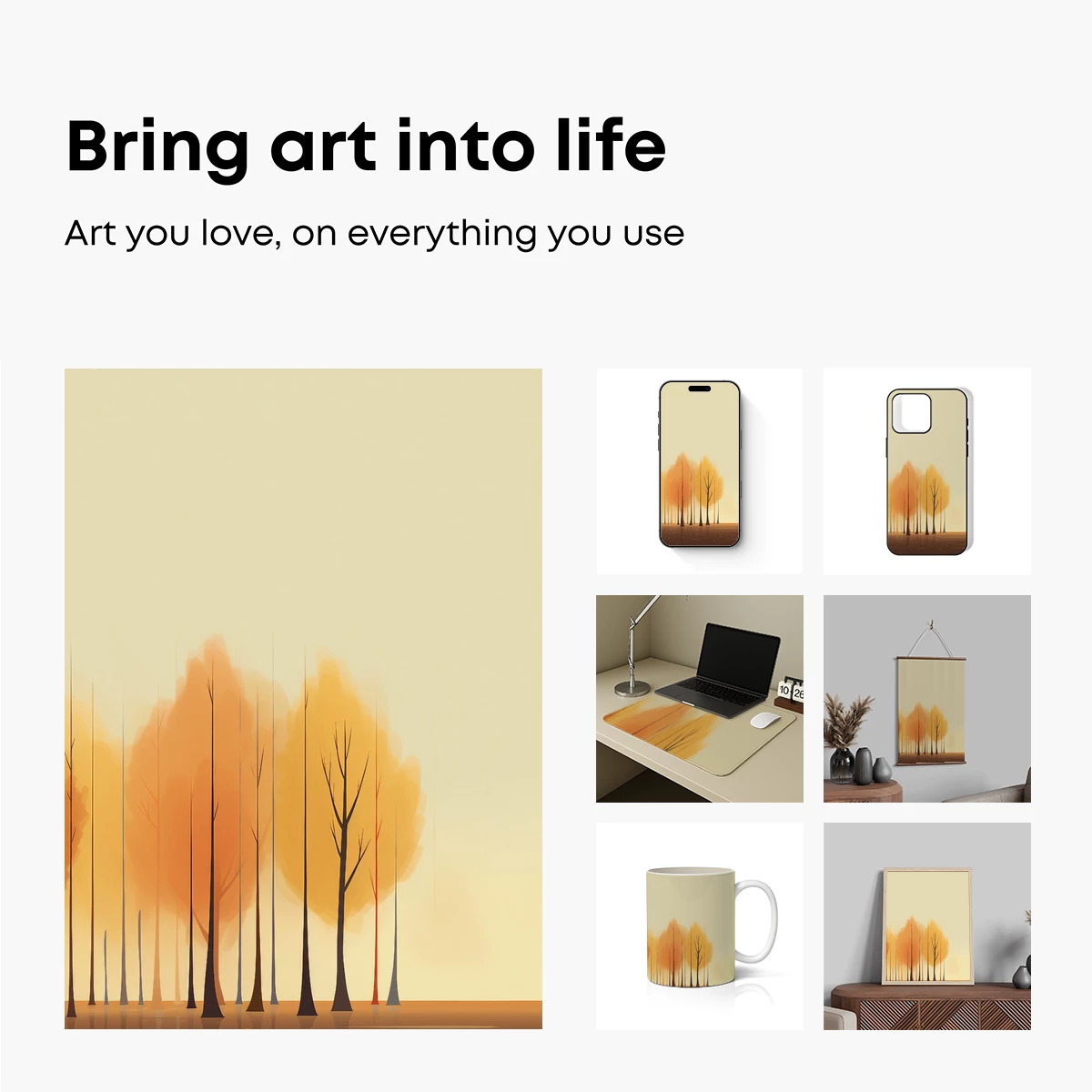 Autumnal Serenity: Bare Trees Reflecting in Calm Waters - Image 2