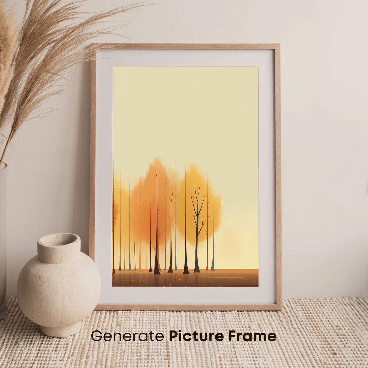 Autumnal Serenity: Bare Trees Reflecting in Calm Waters - Image 7