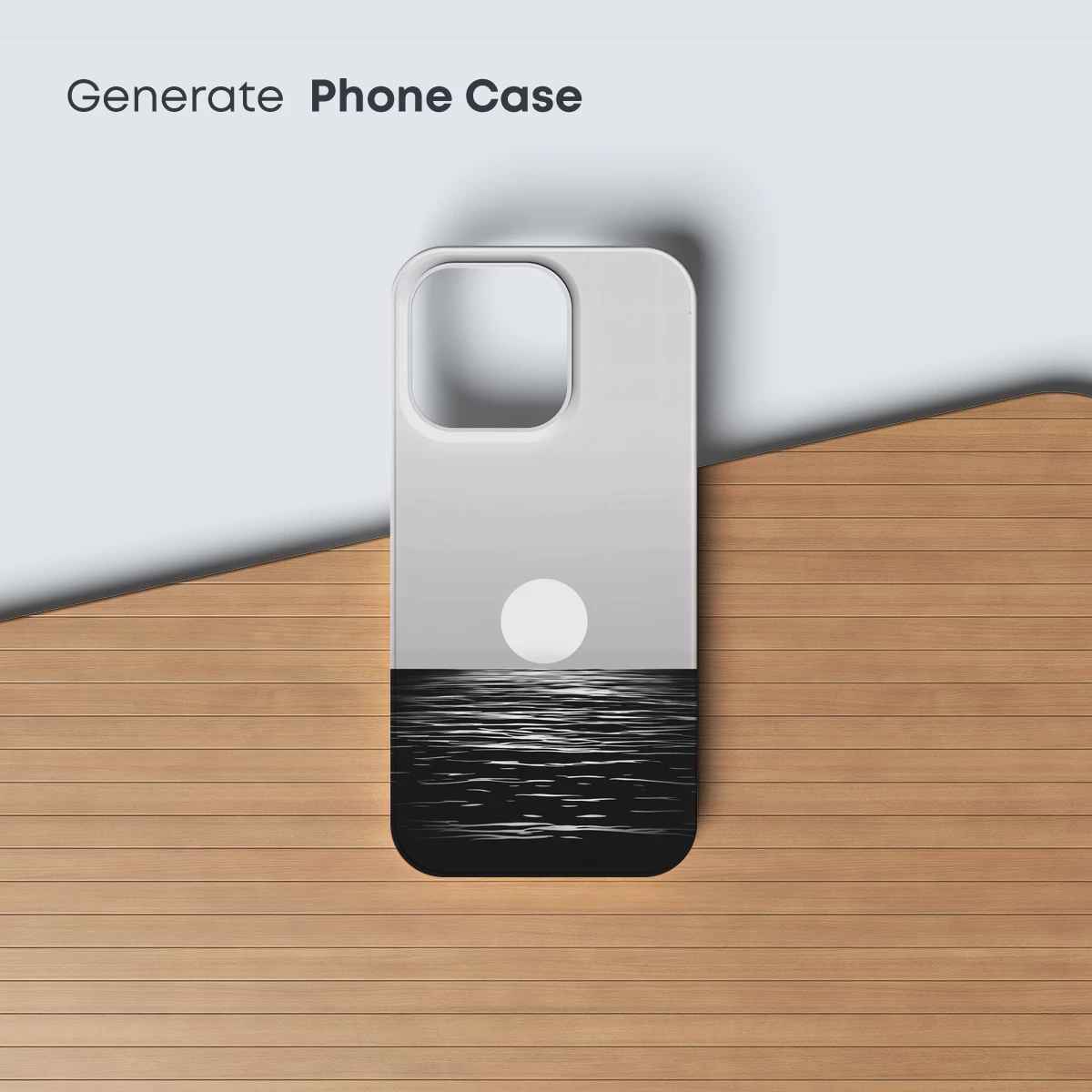 Eternal Horizon: Monochrome Moonlit Sea - Image 3