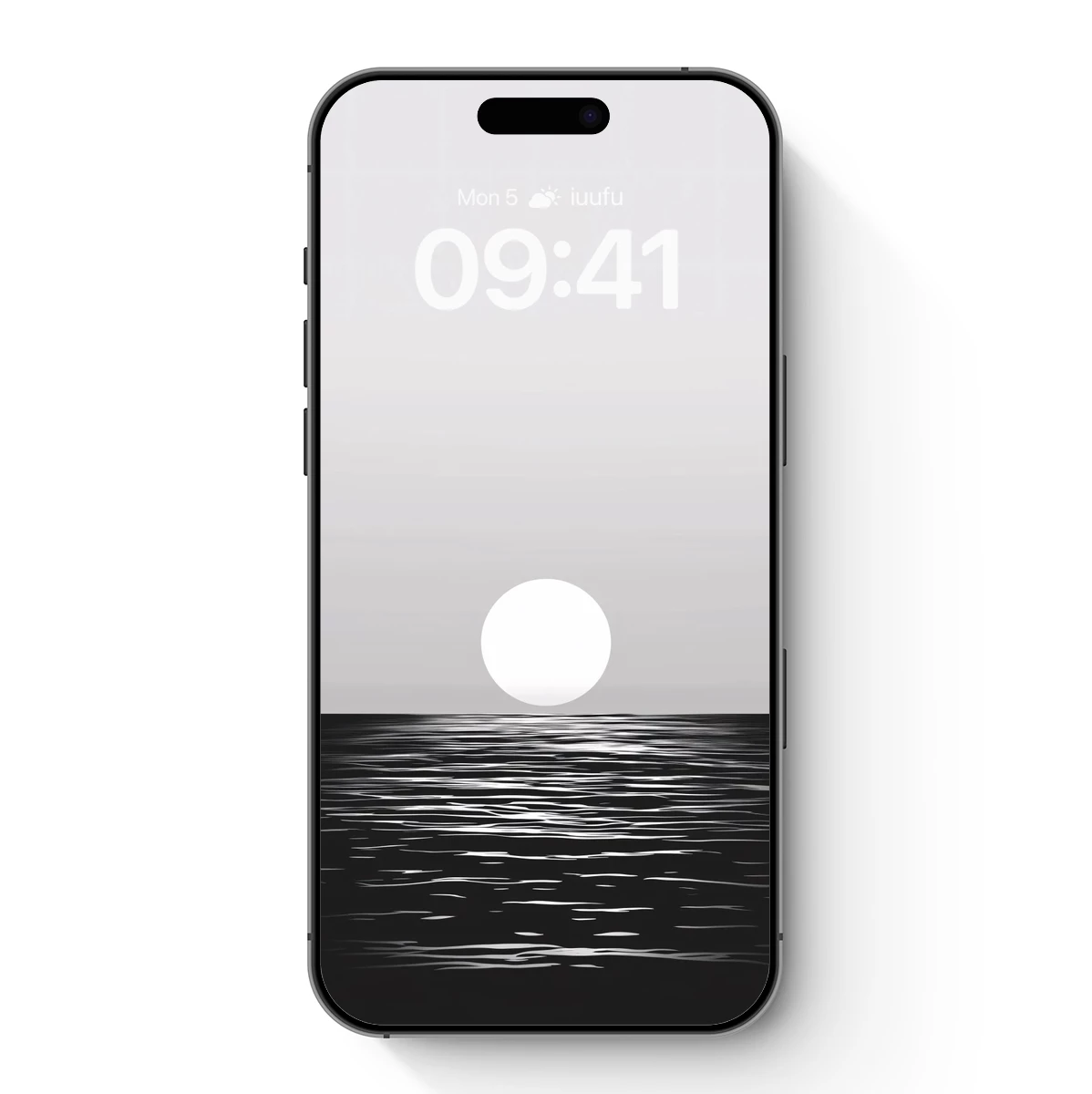 Eternal Horizon: Monochrome Moonlit Sea