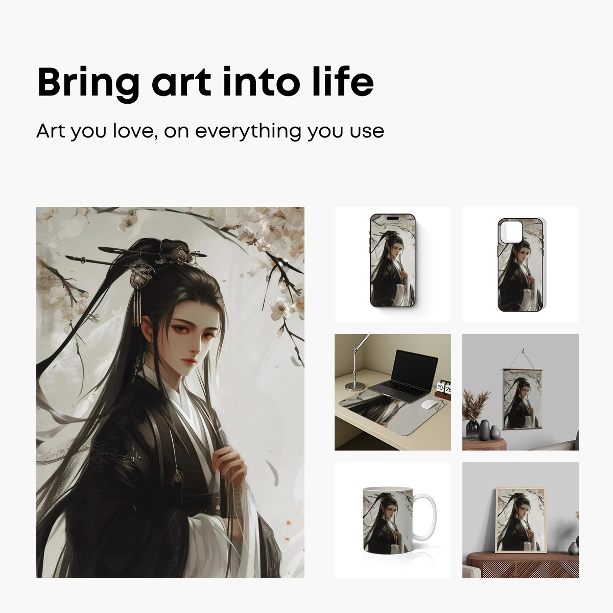 Eternal Blossom: Ethereal Warrior in Floral Serenity - Image 2