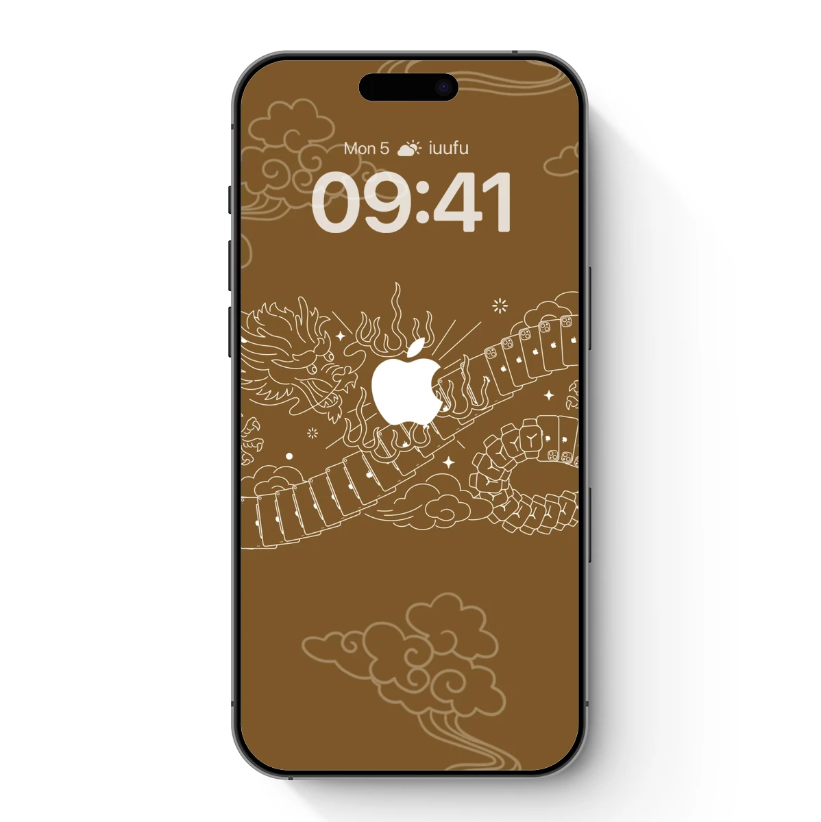 Apple-Emblazoned Dragon: Mythical Tech Fusion