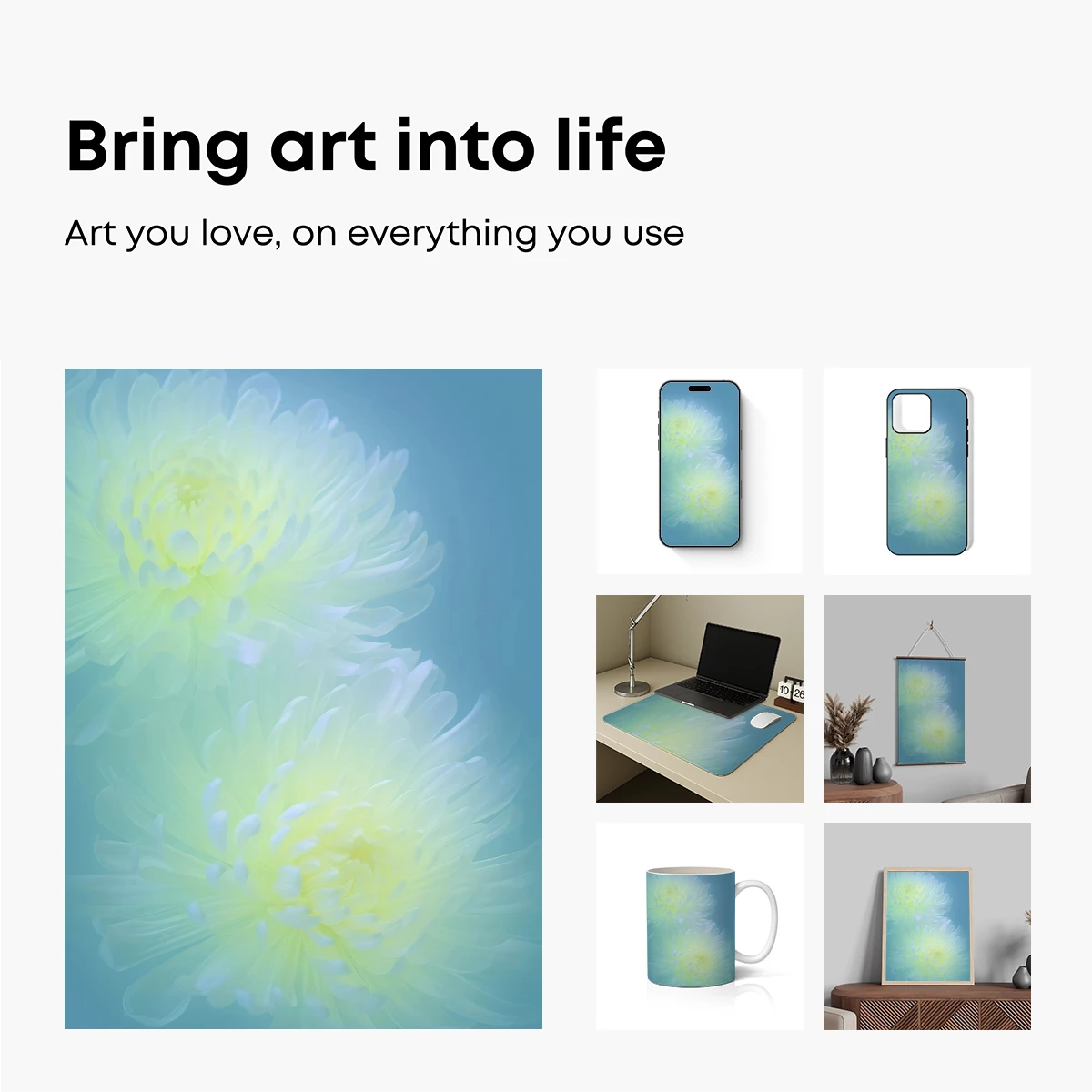 Ethereal Blooms: Twin Flowers in Soft Glow - Image 2