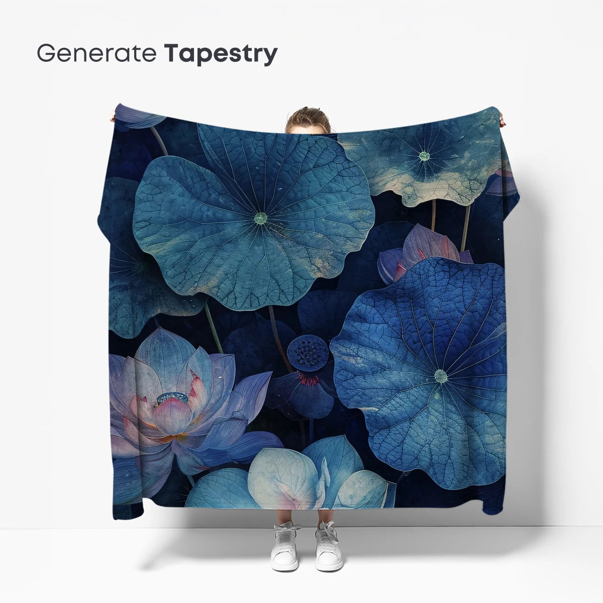 Ethereal Lotus Symphony in Midnight Blues - Image 5