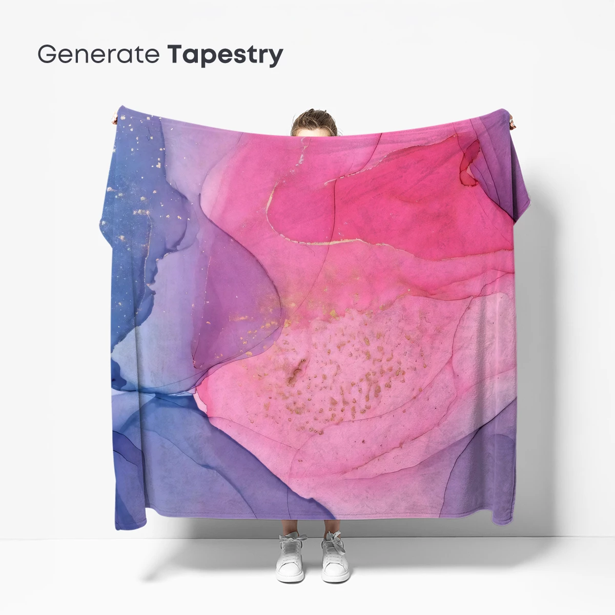 Ethereal Ink Blossom: Fusion of Pink and Blue Hues - Image 5