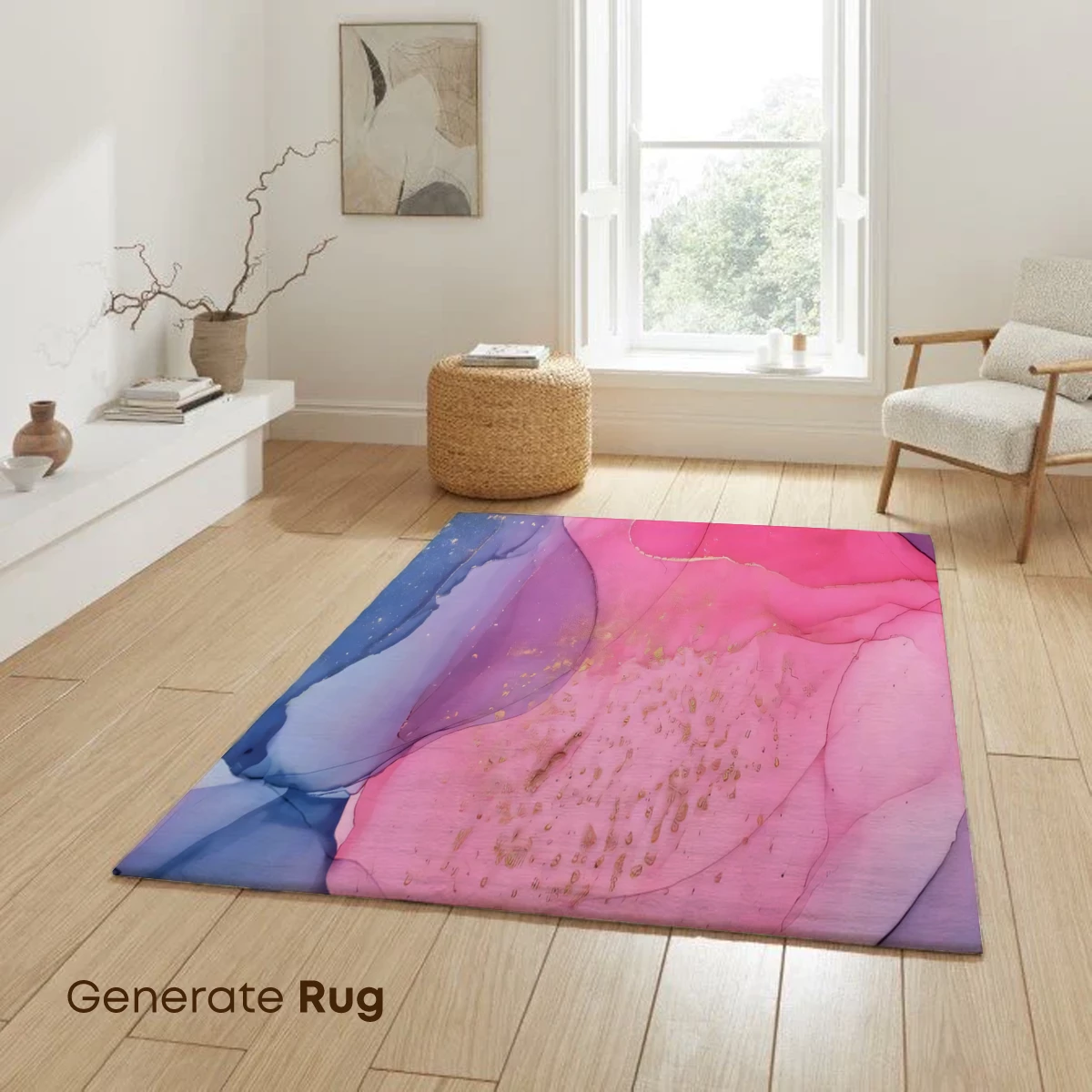 Ethereal Ink Blossom: Fusion of Pink and Blue Hues - Image 6