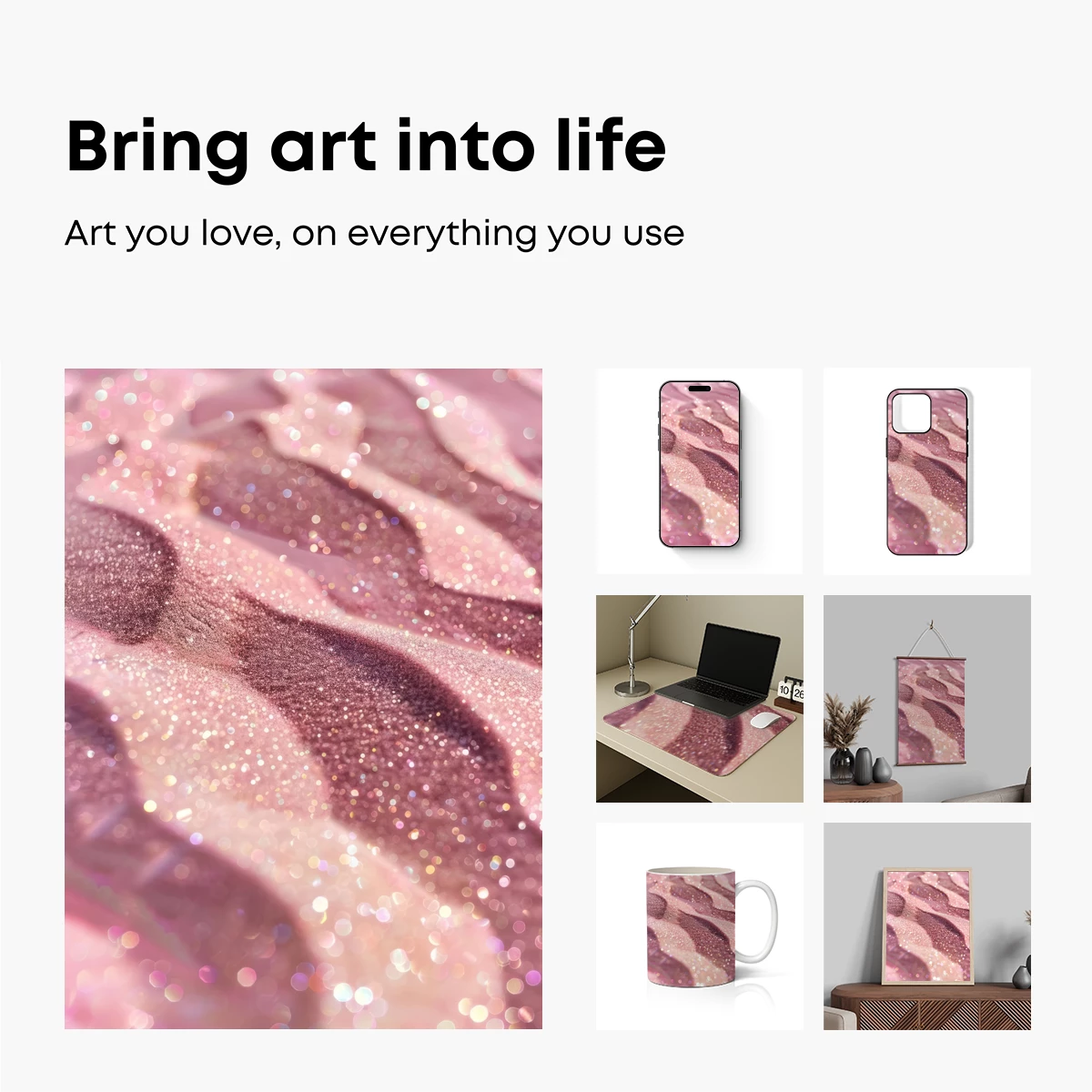 Glittering Pink Waves: A Textured Symphony - Image 2