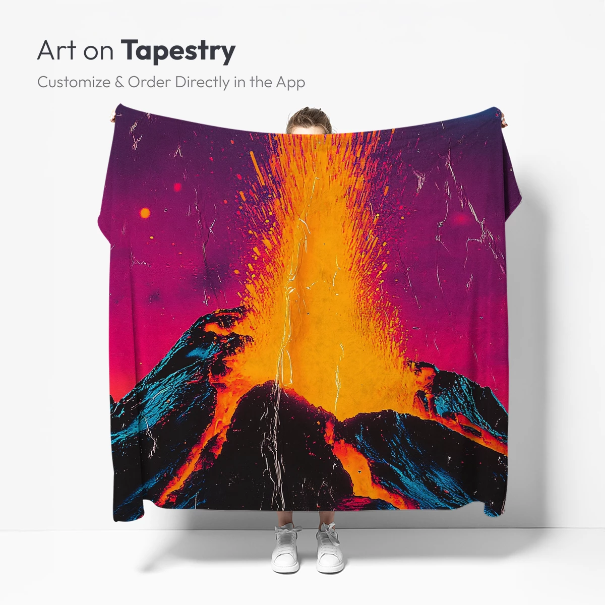 Erupting Volcano in Neon Dreamscape - Image 5