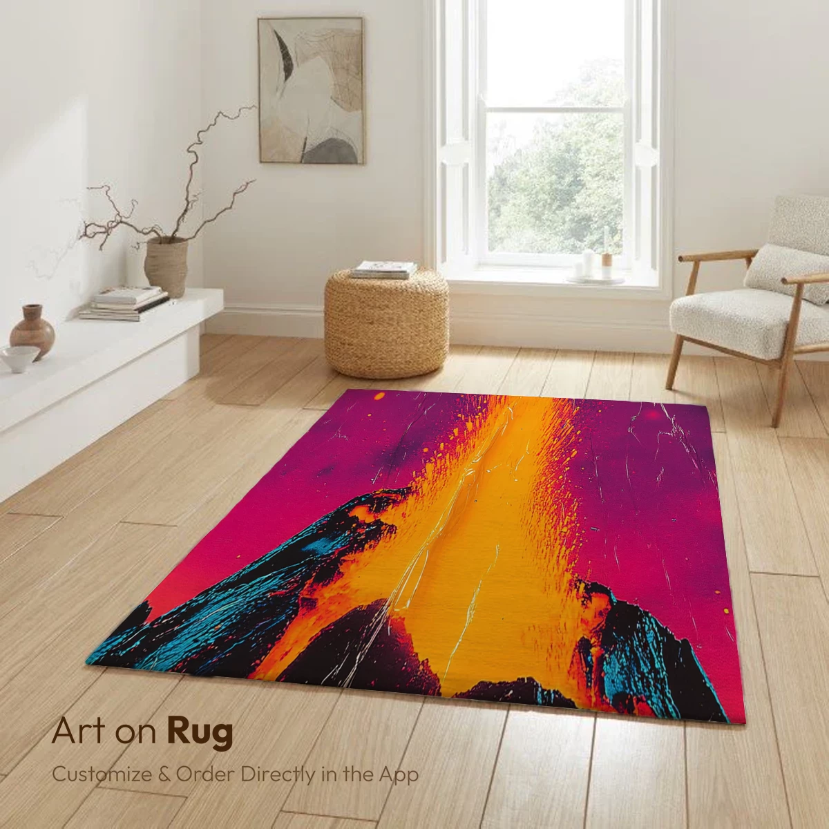 Erupting Volcano in Neon Dreamscape - Image 6