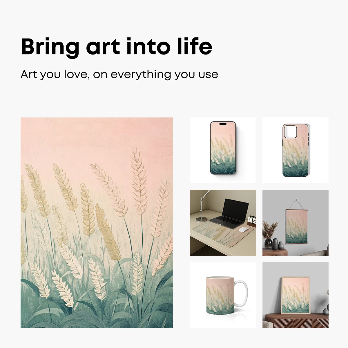 Golden Wheat Field Whispering in Pastel Hues - Image 2