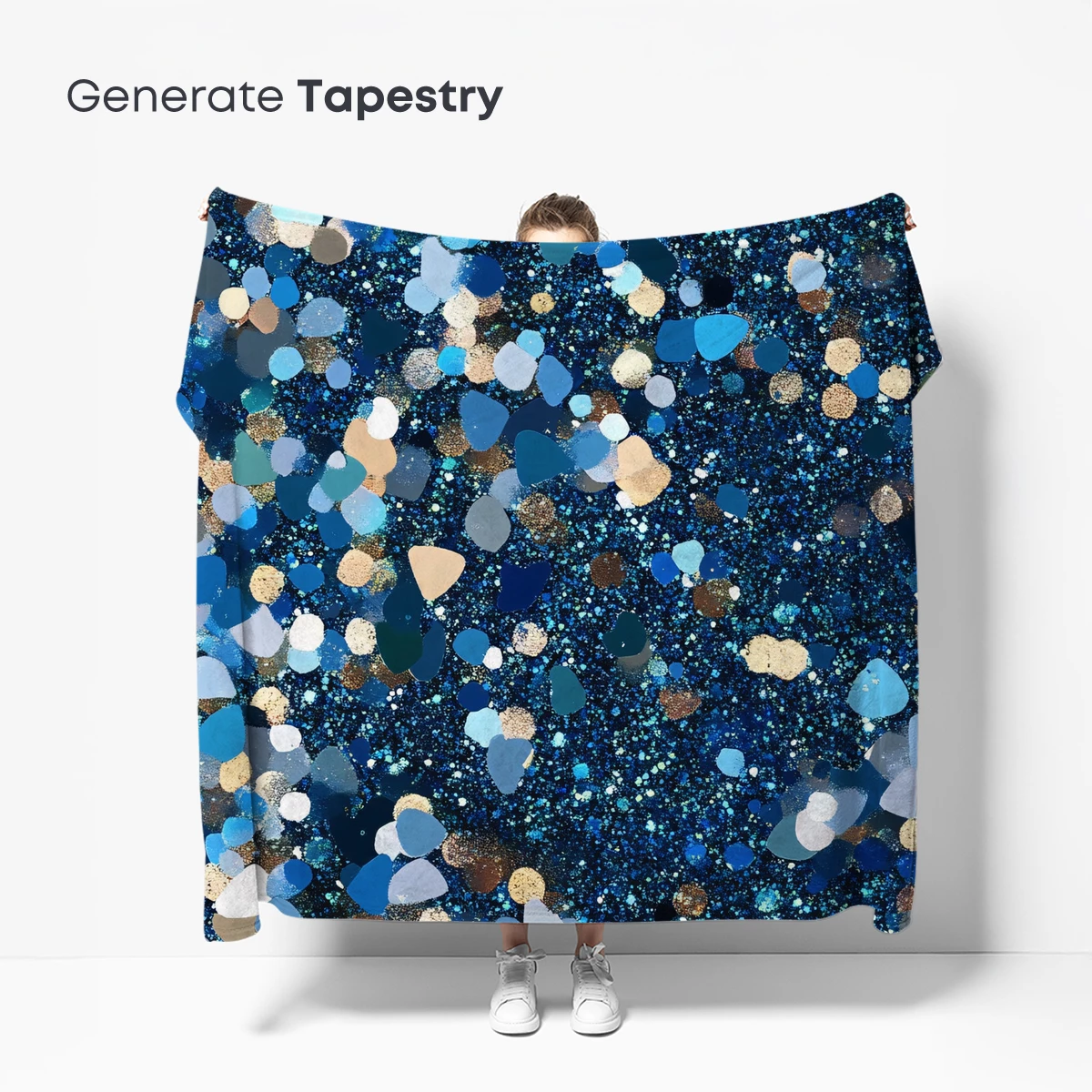 Blue Galaxy Confetti: Cosmic Sparkle Art - Image 5