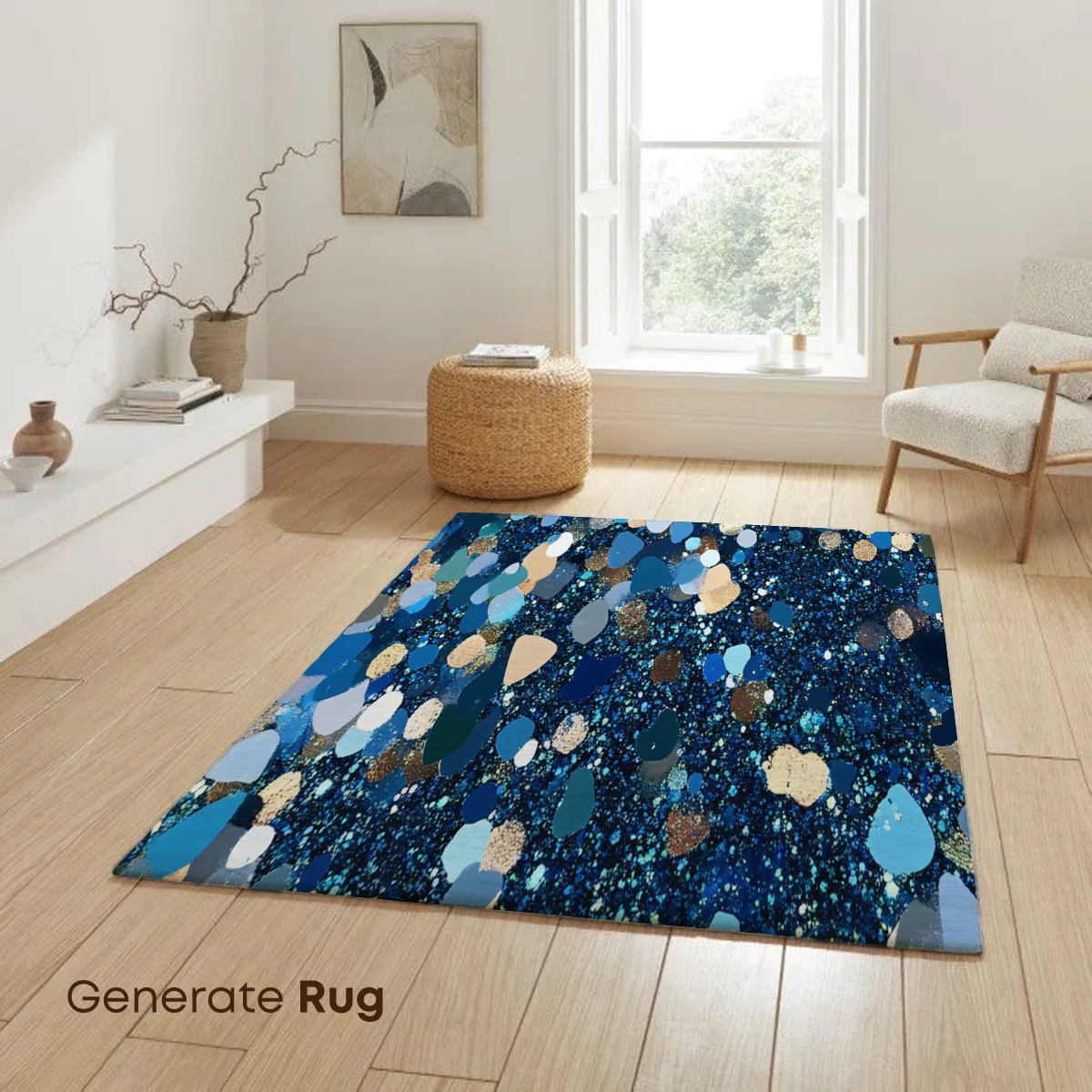 Blue Galaxy Confetti: Cosmic Sparkle Art - Image 6