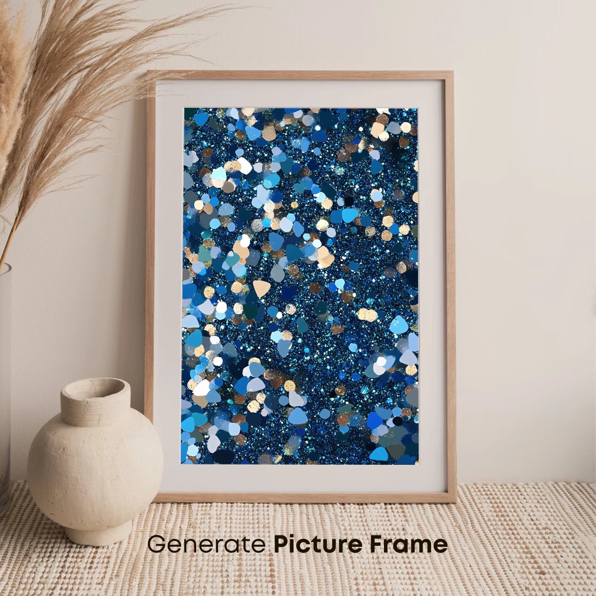 Blue Galaxy Confetti: Cosmic Sparkle Art - Image 7