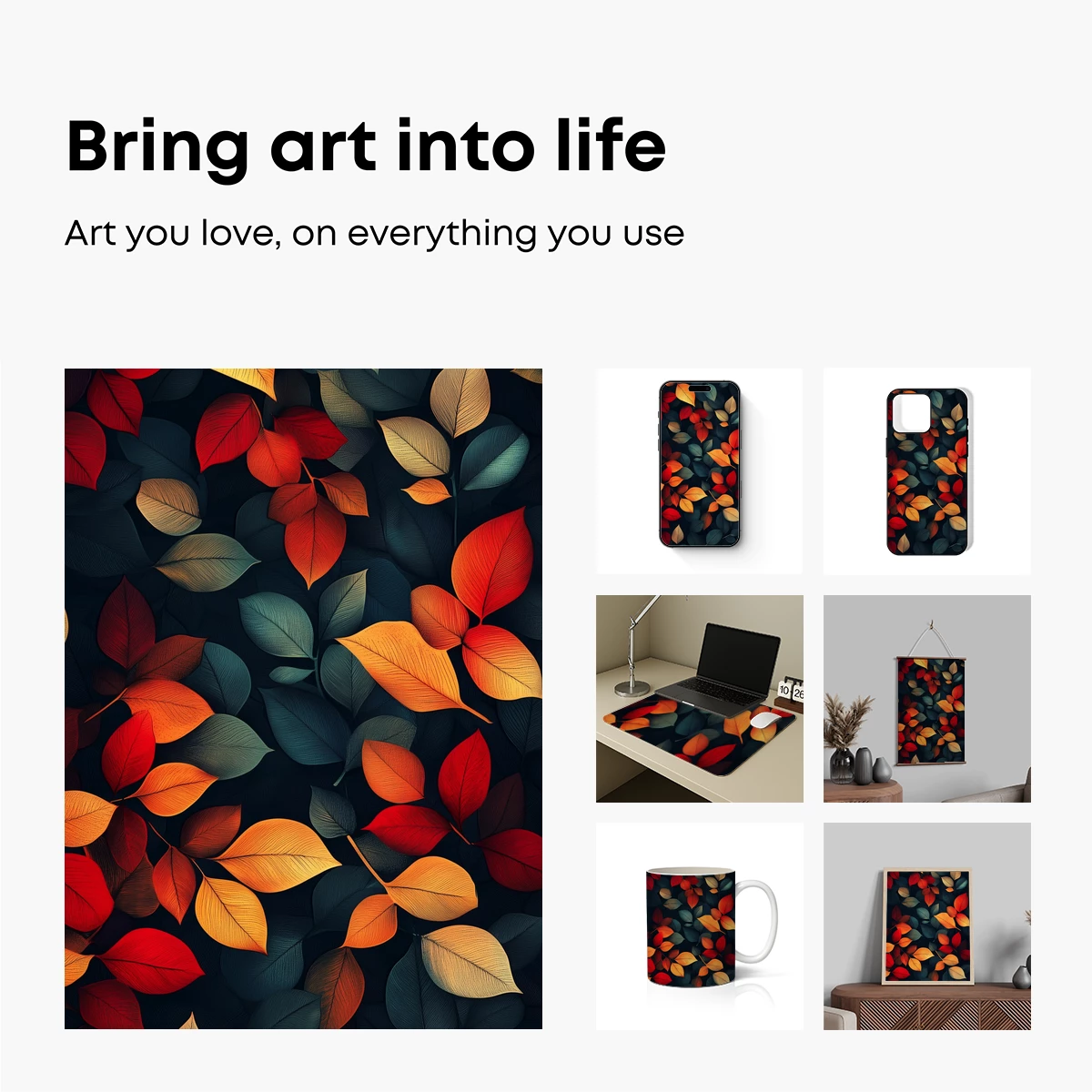 Autumn Symphony: Vibrant Leaves in Digital Harmony - Image 2