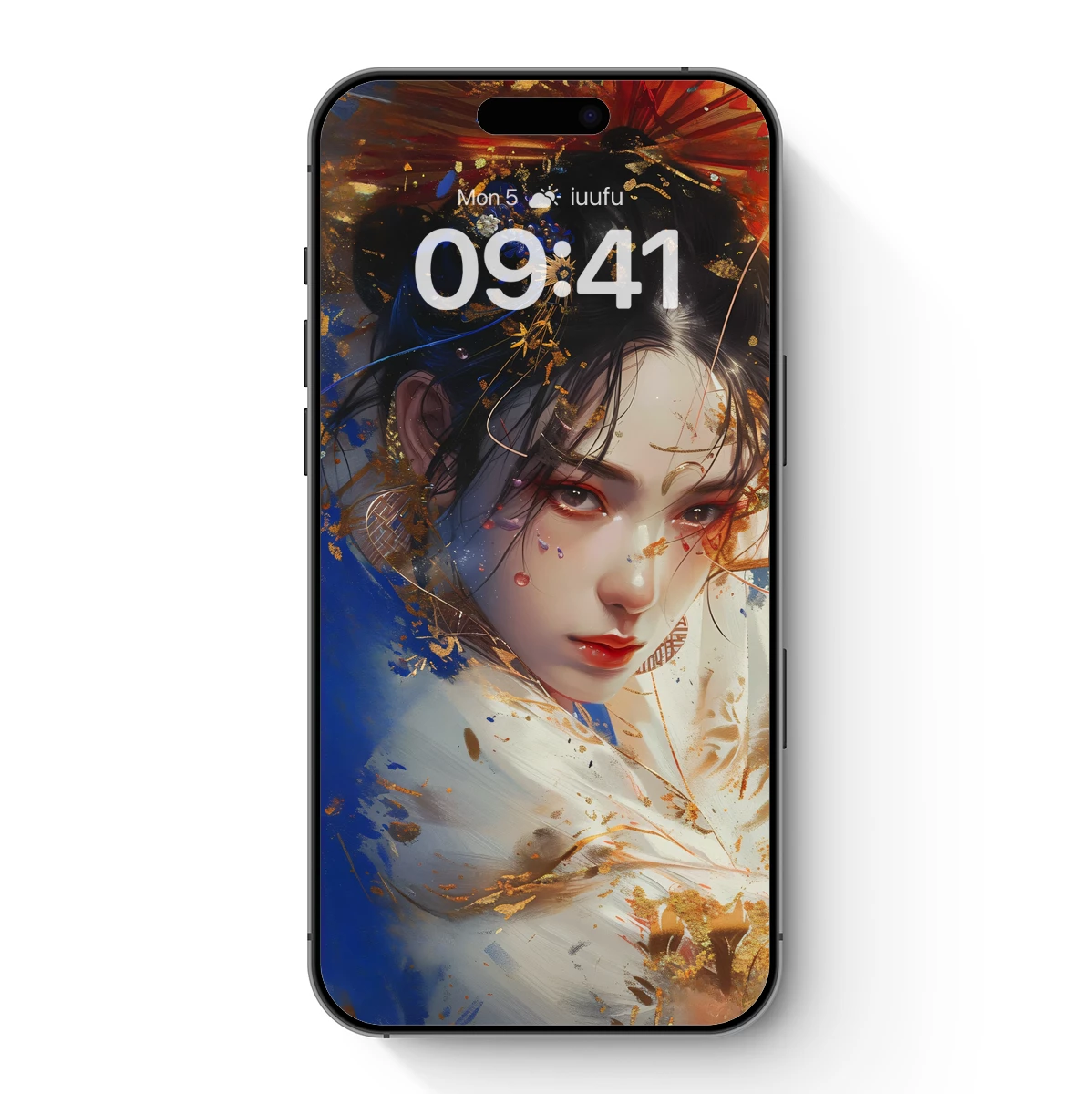 Ethereal Geisha: Golden Whispers in Blue Mist