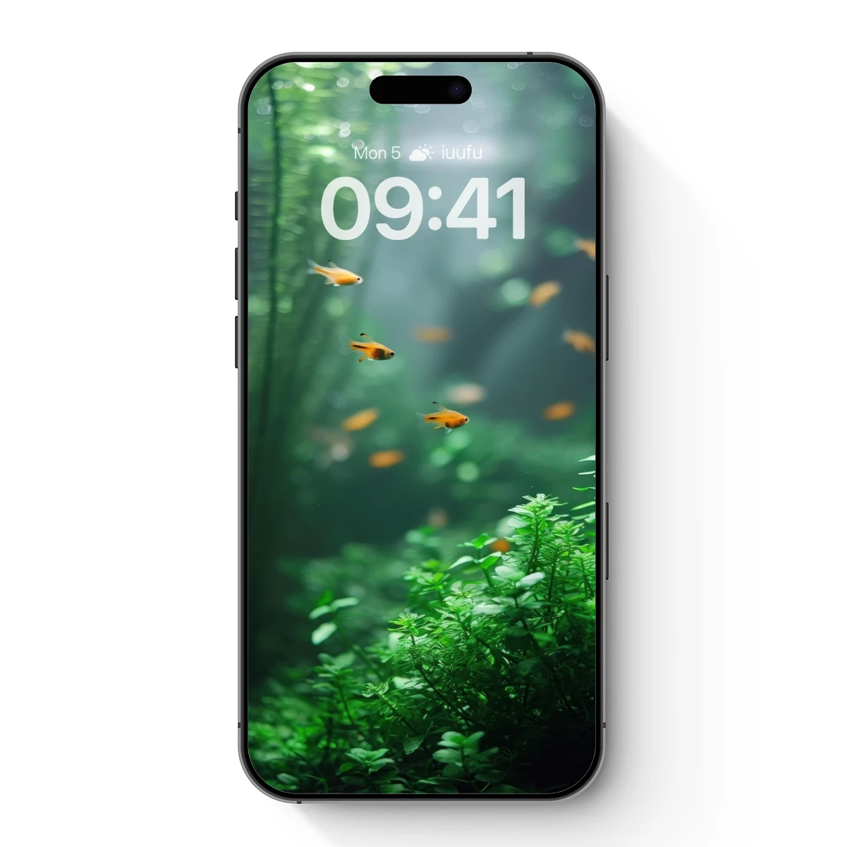 Aquatic Serenity: Golden Fish in Lush Greenery