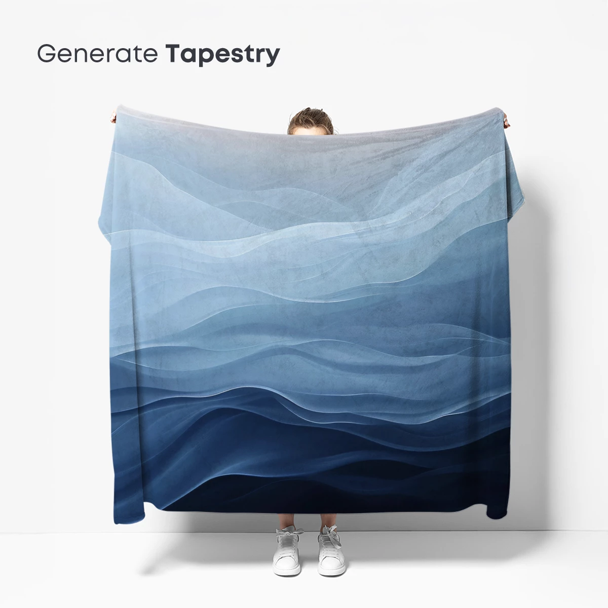 Ethereal Ocean Waves: A Symphony of Blue and Peach - Image 5
