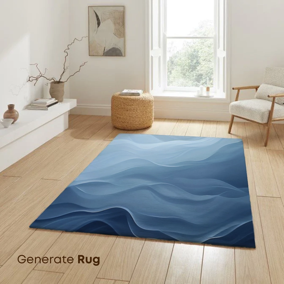 Ethereal Ocean Waves: A Symphony of Blue and Peach - Image 6