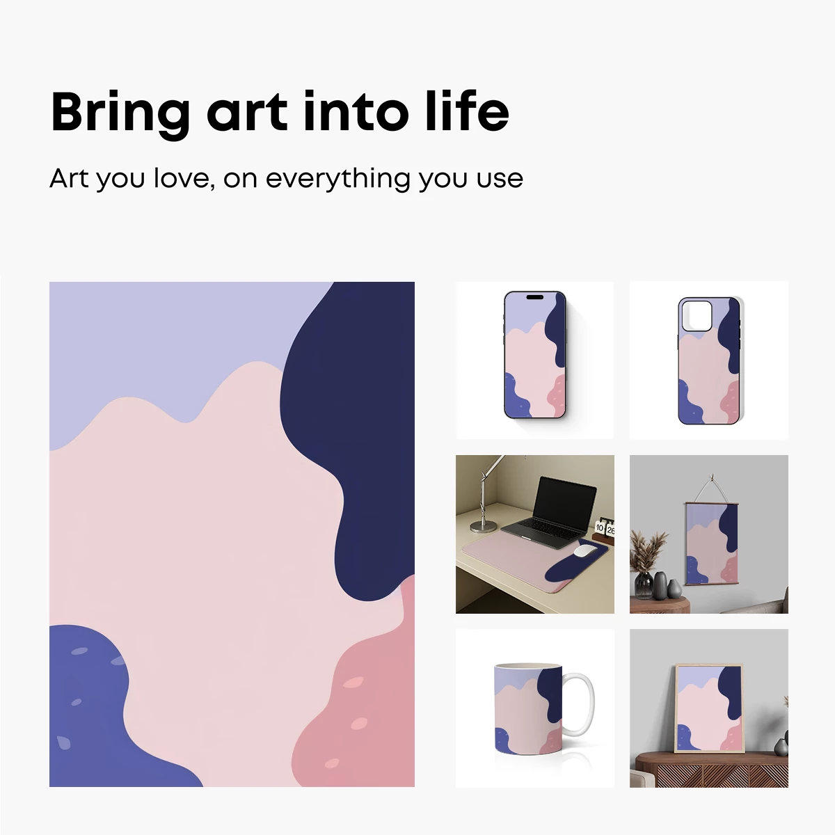 Abstract Fluid Fusion: Pastel Waves in Harmony - Image 2