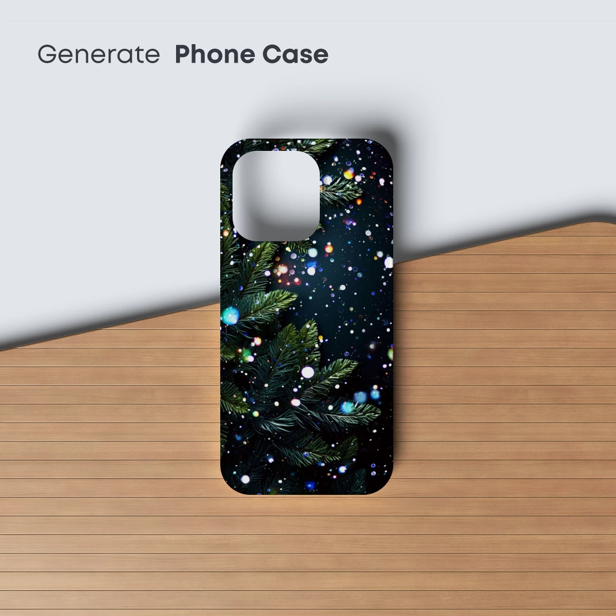 Enchanted Pine: Festive Lights in Midnight Sky - Image 3