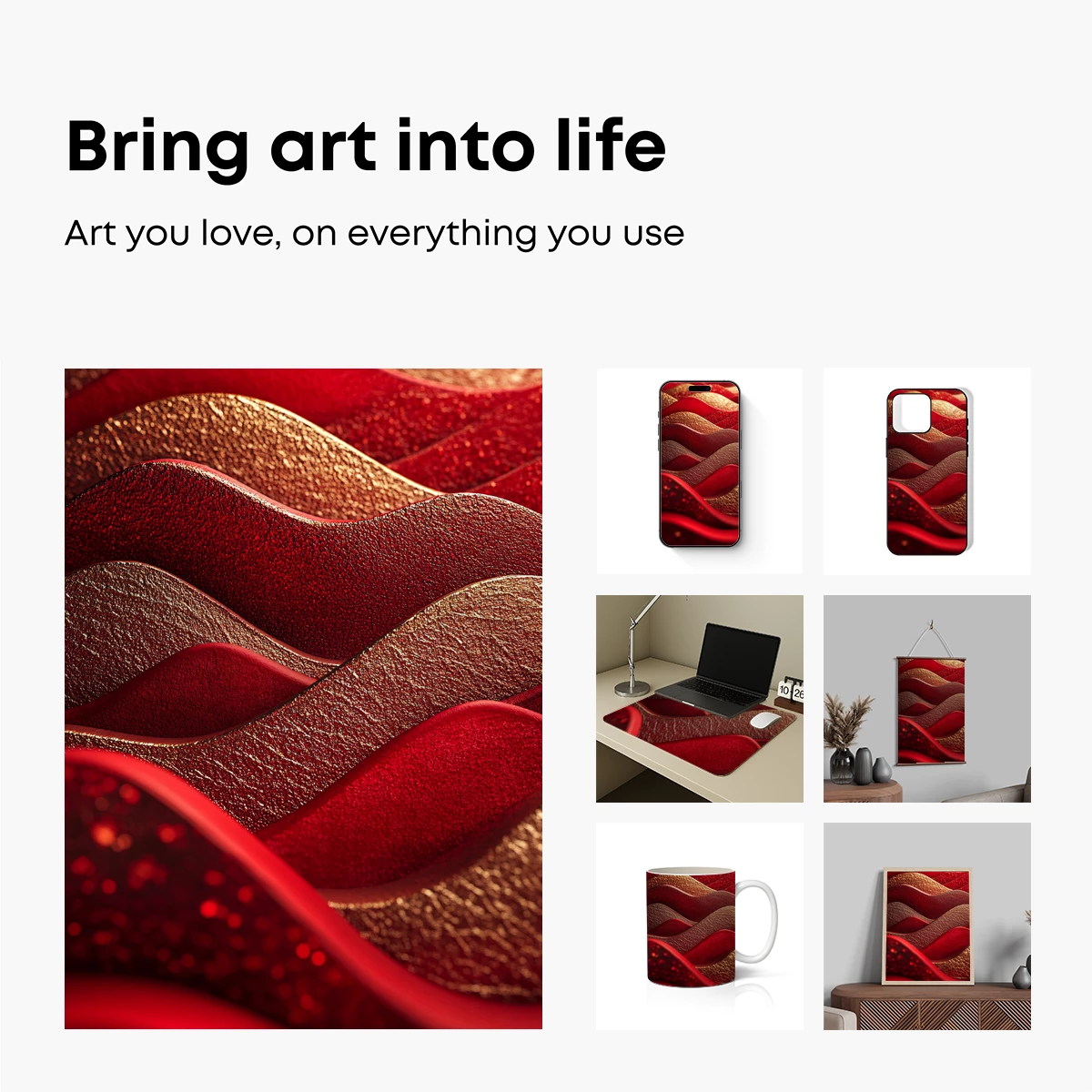 Crimson Waves: Textured Elegance in Motion - Image 2