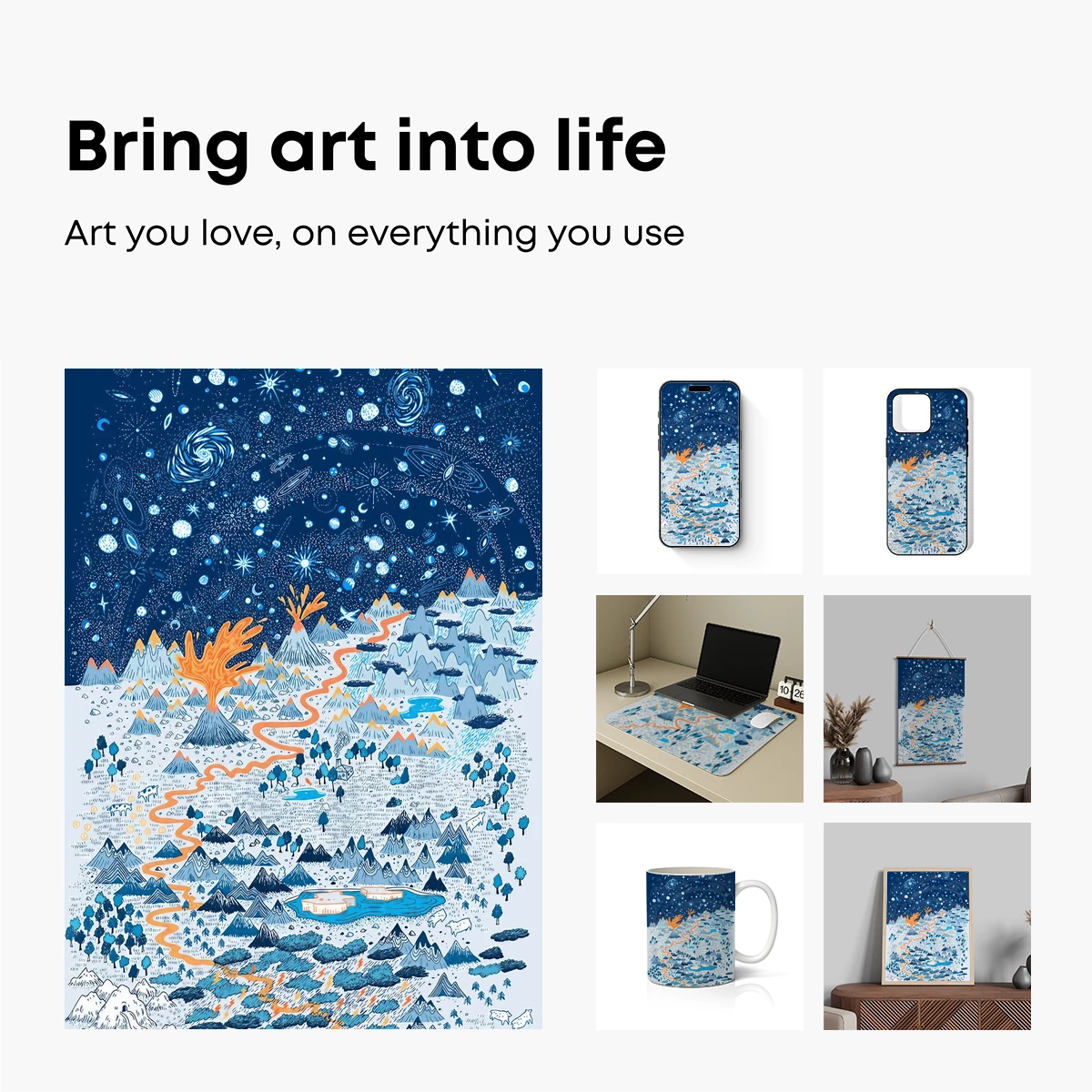 Cosmic Volcano: A Celestial Landscape Odyssey - Image 2