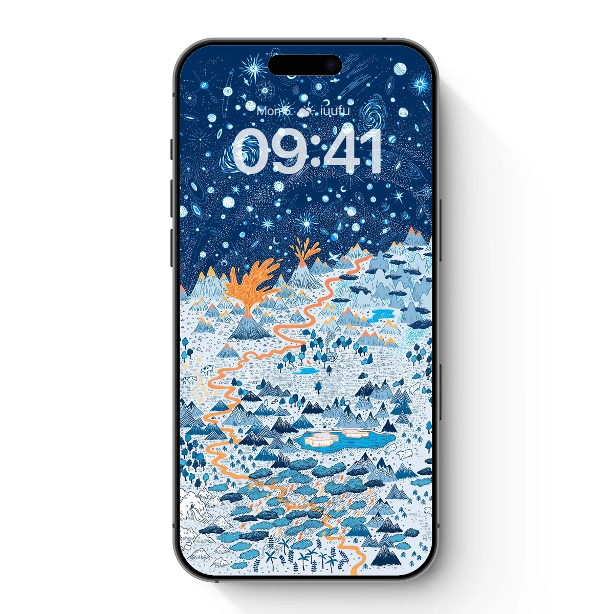 Cosmic Volcano: A Celestial Landscape Odyssey