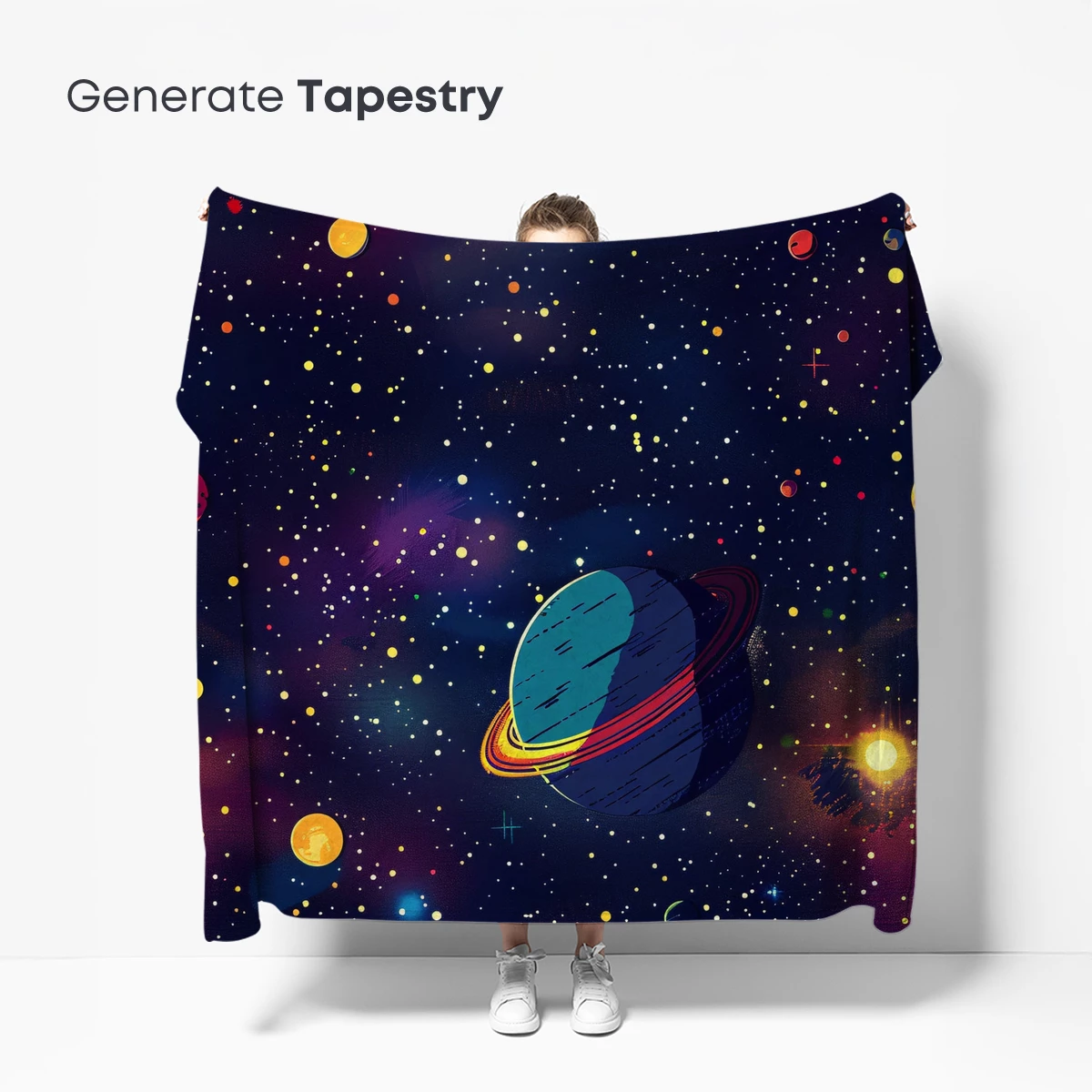 Cosmic Symphony: Vibrant Planets in Starlit Space - Image 5