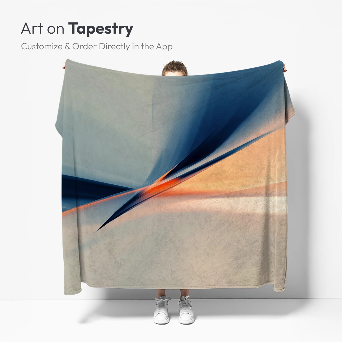 Abstract Fusion: Orange and Blue Elegance - Image 5