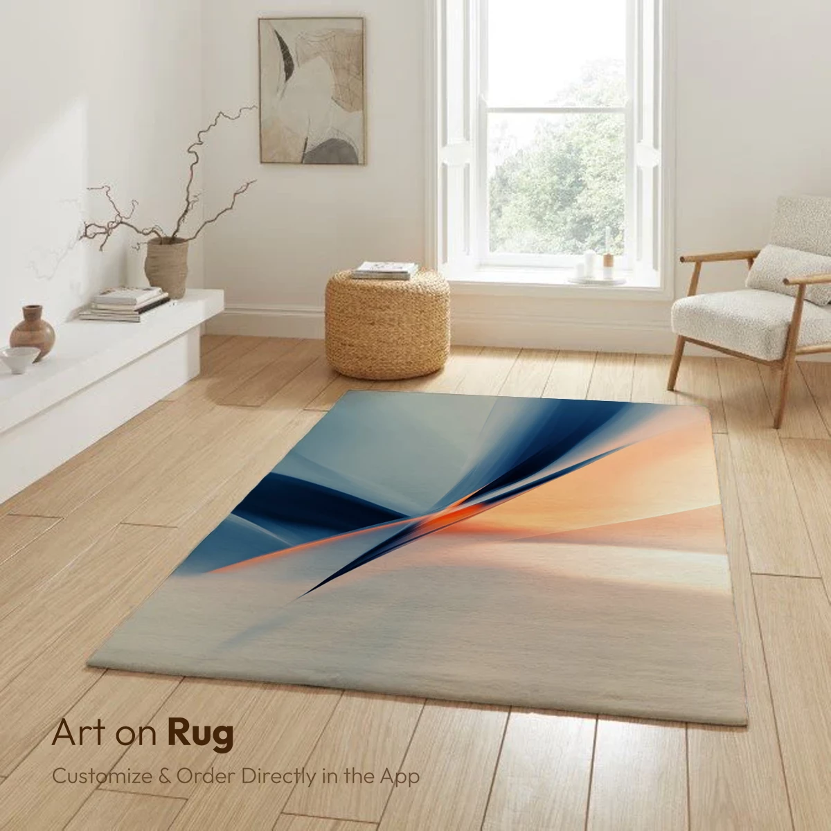 Abstract Fusion: Orange and Blue Elegance - Image 6