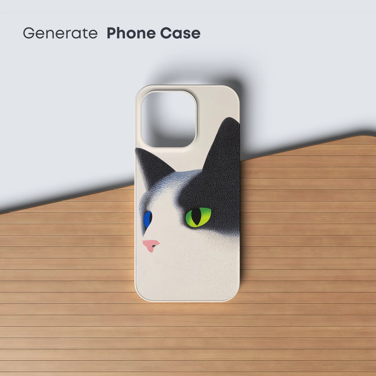 Duo-Chromatic Feline: Pointillist Contrast in Cat Eyes - Image 3