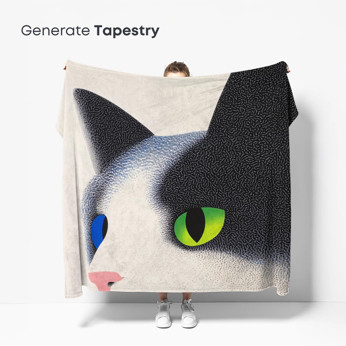 Duo-Chromatic Feline: Pointillist Contrast in Cat Eyes - Image 5