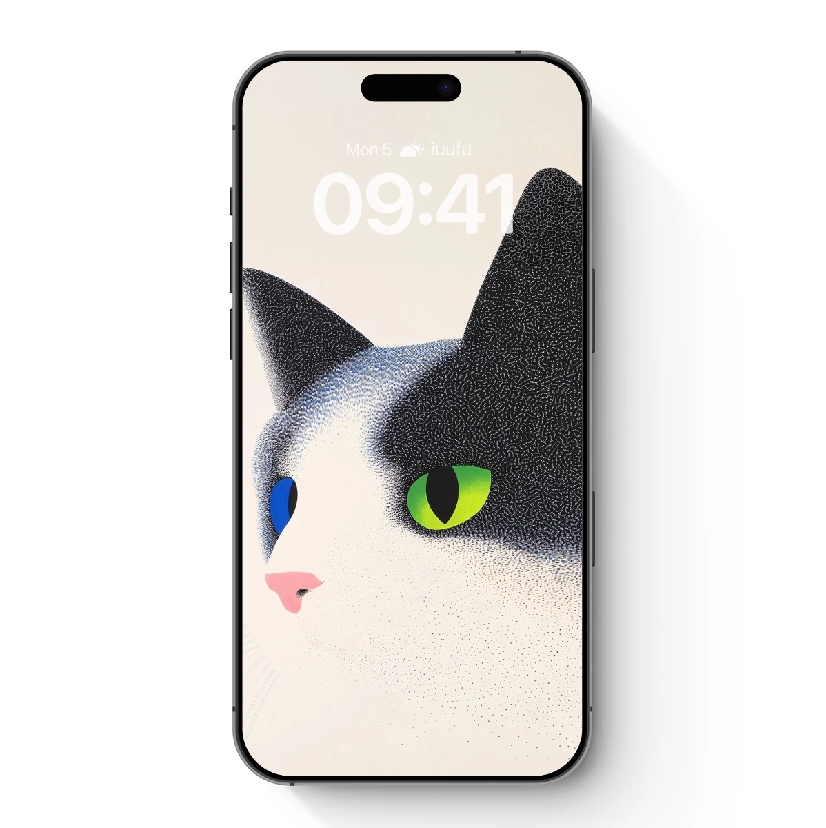 Duo-Chromatic Feline: Pointillist Contrast in Cat Eyes