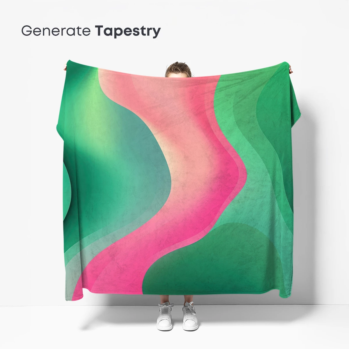 Fluid Fusion: Pink and Green Abstract Waves - Image 5