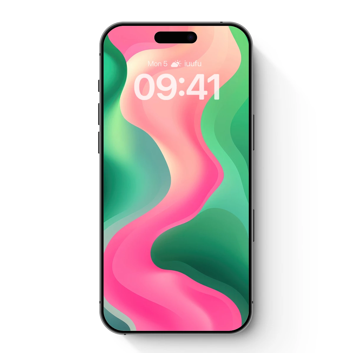 Fluid Fusion: Pink and Green Abstract Waves