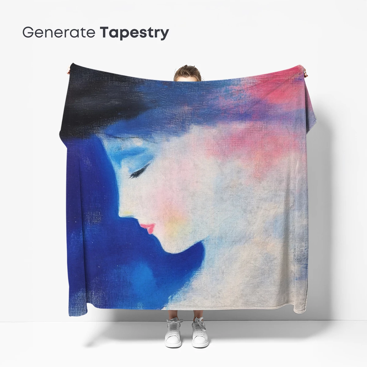 Abstract Profile in Blue: A Dreamlike Portrait - Image 5