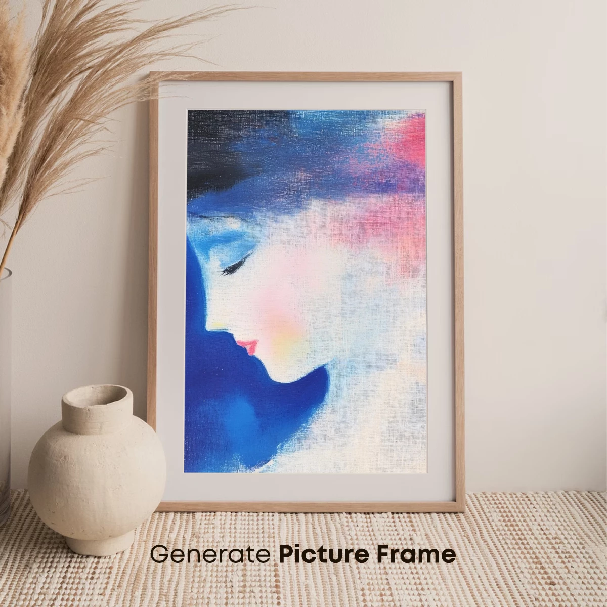 Abstract Profile in Blue: A Dreamlike Portrait - Image 7