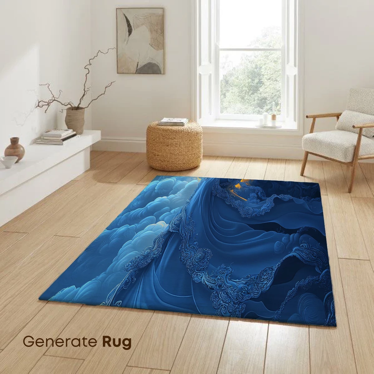 Ethereal Blue Goddess Amidst Celestial Clouds - Image 6