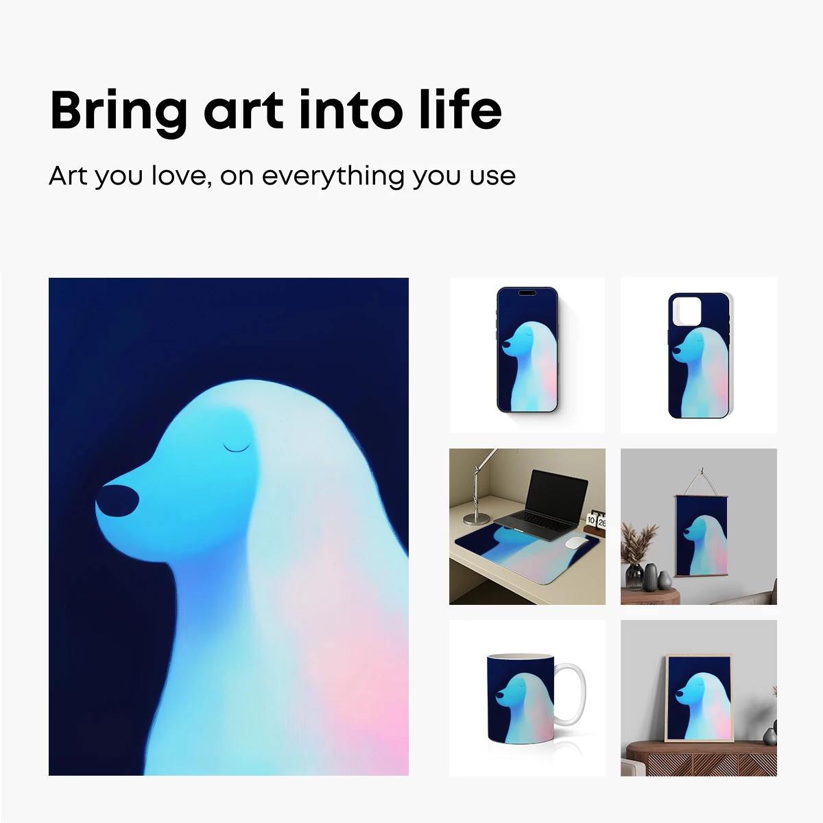 Glowing Canine Aura: Ethereal Neon Art - Image 2