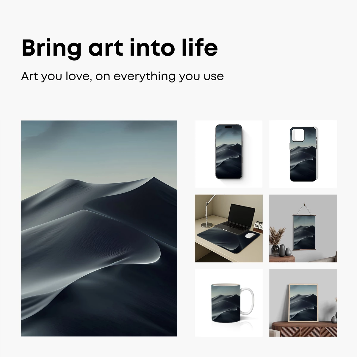 Ethereal Dunes: A Monochrome Odyssey - Image 2